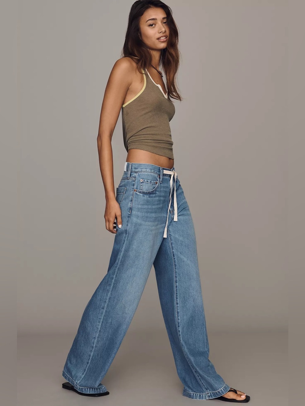 Pistola Jadyn low slung Palazzo Wide-Leg Drawstring Jeans